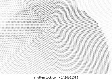 Abstract monochrome halftone geometric pattern. Soft curves. Stains and splashes. Vector illustration with dots. Modern polka dotten background. Template for design, web banners, prints