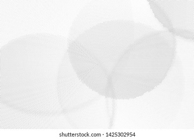 Abstract monochrome halftone geometric pattern. Soft curves. Stains and splashes. Vector illustration with dots. Modern polka dotted background. Template for design, web banners, prints