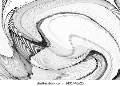 Abstract monochrome halftone geometric pattern. Soft curves. Stains and splashes. Half tone vector illustration with dots. Modern polka dotted background. Template for design, web banners, prints