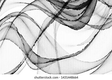 Abstract monochrome halftone geometric pattern. Soft curves. Stains and splashes. Half tone vector illustration with dots. Modern polka dotted background. Template for design, web banners, prints