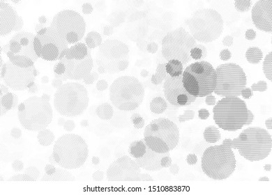 Abstract monochrome halftone geometric pattern. Soft curves. Stains and splashes. Vector illustration with dots. Modern polka dotten background