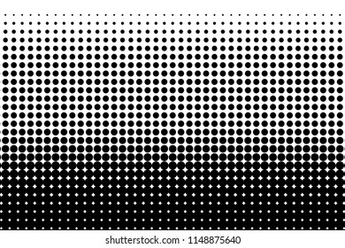 Abstract monochrome halftone pattern. Comic background. Dotted backdrop with circles, dots, point. Design element for web banners, posters, cards, wallpapers, sites. Black and white color 