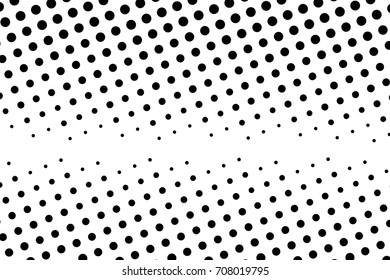 Abstract monochrome halftone pattern. Comic background. Dotted backdrop with circles, dots, point. Design element for web banners, posters, cards, wallpapers, sites. Black and white color