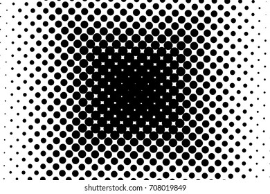 Abstract monochrome halftone pattern. Comic background. Dotted backdrop with circles, dots, point. Design element for web banners, posters, cards, wallpapers, sites. Black and white color