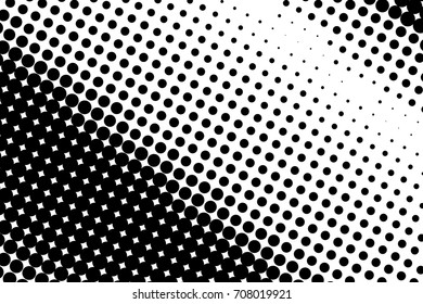 Abstract monochrome halftone pattern. Comic background. Dotted backdrop with circles, dots, point. Design element for web banners, posters, cards, wallpapers, sites. Black and white color