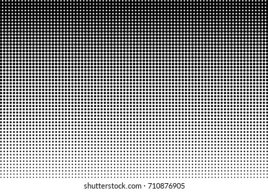  Abstract monochrome halftone pattern. Comic background. Dotted backdrop with circles, dots, point. Design element for web banners, posters, cards, wallpapers, sites. Black and white color
