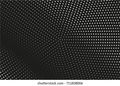 Abstract monochrome halftone pattern. Comic background. Dotted backdrop with circles, dots, point. Design element for web banners, posters, cards, wallpapers, sites. Black and white color