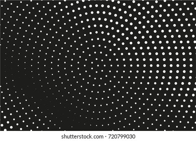  Abstract monochrome halftone pattern. Comic background. Dotted backdrop with circles, dots, point. Design element for web banners, posters, cards, wallpapers, sites. Black and white color