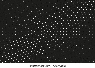  Abstract monochrome halftone pattern. Comic background. Dotted backdrop with circles, dots, point. Design element for web banners, posters, cards, wallpapers, sites. Black and white color