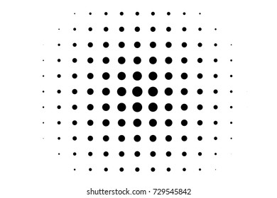 Abstract monochrome halftone pattern. Comic background. Dotted backdrop with circles, dots, point large scale. Design element for web banners, posters, cards, wallpapers, sites. Black and white color