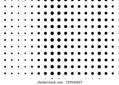 Abstract monochrome halftone pattern. Comic background. Dotted backdrop with circles, dots, point large scale. Design element for web banners, posters, cards, wallpapers, sites. Black and white color