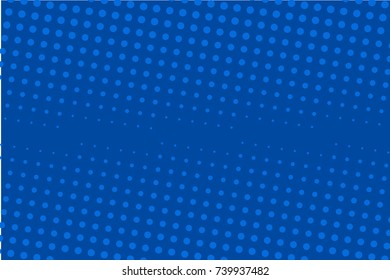 Abstract monochrome halftone pattern. Comic background. Dotted backdrop with circles, dots, point. Design element for web banners, posters, cards, wallpapers, sites. Blue color