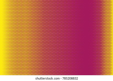 Abstract monochrome halftone pattern. Comic background. Dotted backdrop with circles, dots, point. Design element for web banners, posters, cards, wallpapers, sites. Yellow, pink color