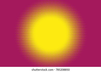 Abstract monochrome halftone pattern. Comic background. Dotted backdrop with circles, dots, point. Design element for web banners, posters, cards, wallpapers, sites. Yellow, pink color