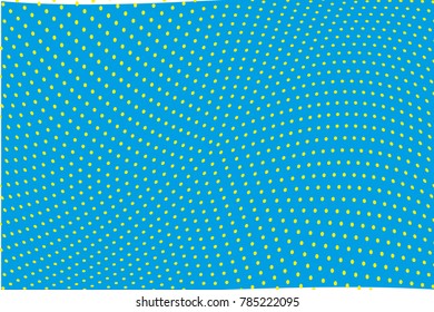 Abstract monochrome halftone pattern. Comic background. Dotted backdrop with circles, dots, point. Design element for web banners, posters, cards, wallpapers, sites. Blue, yellow color