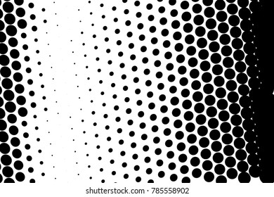 Abstract monochrome halftone pattern. Comic background. Dotted backdrop with circles, dots, point. Design element for web banners, posters, cards, wallpapers, sites. Black and white color
