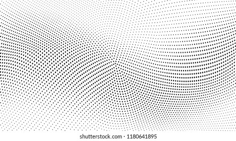 Abstract monochrome halftone pattern. Design template vector illustration with dots. Modern smooth dotted panoranic background for web sites, business,banners, corporate identity, cover design