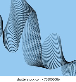 Abstract monochrome halftone pattern. Design template vector illustration with dots. Fluidity effect with waves. Modern dotted background for web sites, sticker labels,postcards,banners, cover design