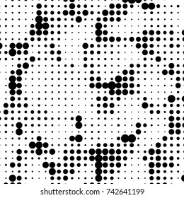 Abstract monochrome halftone pattern. Design template vector illustration with dots. Modern dotted background for web sites, sticker labels,postcards,banners, corporate identity, cover design
