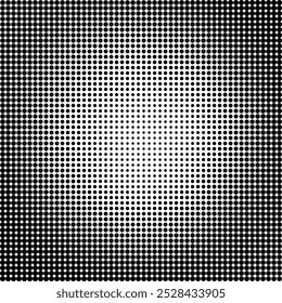 Padrão de meio-tom monocromático abstrato. Fundo pontilhado com círculos, pontos, ponto. 