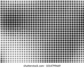Abstract monochrome halftone pattern. Futuristic panel. Grunge dotted backdrop with circles, dots, point. Design element for web banners, posters, cards, wallpapers, sites. Black and white color