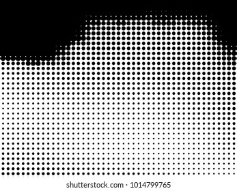 Abstract monochrome halftone pattern. Futuristic panel. Grunge dotted backdrop with circles, dots, point. Design element for web banners, posters, cards, wallpapers, sites. Black and white color