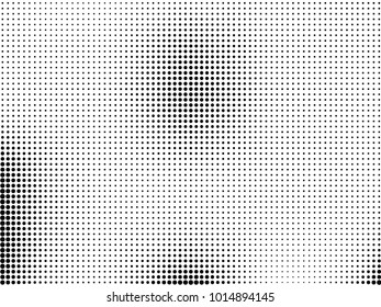 Abstract monochrome halftone pattern. Futuristic panel. Gunge dotted backdrop with circles, dots, point. Design element for web banners, posters, cards, wallpapers, sites. Black and white color
