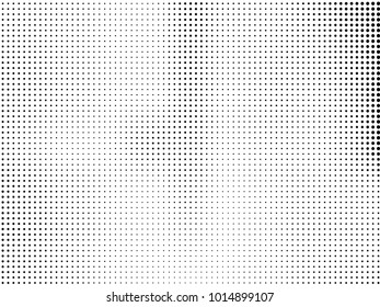 Abstract monochrome halftone pattern. Futuristic panel. Gunge dotted backdrop with circles, dots, point. Design element for web banners, posters, cards, wallpapers, sites. Black and white color