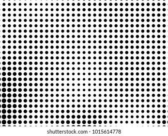 Abstract monochrome halftone pattern. Futuristic panel. Gunge dotted backdrop with circles, dots, point. Design element for web banners, posters, cards, wallpapers, sites. Black and white color