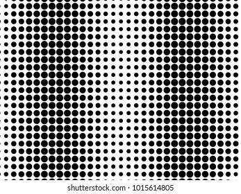 Abstract monochrome halftone pattern. Futuristic panel. Gunge dotted backdrop with circles, dots, point. Design element for web banners, posters, cards, wallpapers, sites. Black and white color