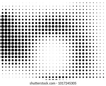 Abstract monochrome halftone pattern. Futuristic panel. Gunge dotted backdrop with circles, dots, point. Design element for web banners, posters, cards, wallpapers, sites. Black and white color