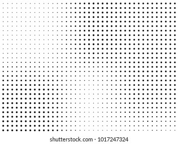 Abstract monochrome halftone pattern. Futuristic panel. Gunge dotted backdrop with circles, dots, point. Design element for web banners, posters, cards, wallpapers, sites. Black and white color