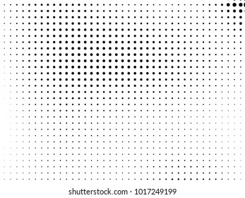 Abstract monochrome halftone pattern. Futuristic panel. Gunge dotted backdrop with circles, dots, point. Design element for web banners, posters, cards, wallpapers, sites. Black and white color