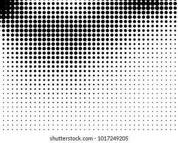 Abstract monochrome halftone pattern. Futuristic panel. Gunge dotted backdrop with circles, dots, point. Design element for web banners, posters, cards, wallpapers, sites. Black and white color