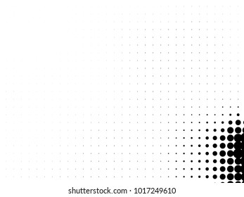 Abstract monochrome halftone pattern. Futuristic panel. Gunge dotted backdrop with circles, dots, point. Design element for web banners, posters, cards, wallpapers, sites. Black and white color