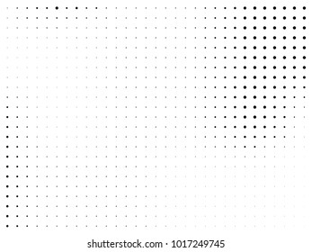 Abstract monochrome halftone pattern. Futuristic panel. Gunge dotted backdrop with circles, dots, point. Design element for web banners, posters, cards, wallpapers, sites. Black and white color