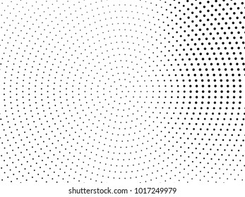 Abstract monochrome halftone pattern. Futuristic panel. Gunge dotted backdrop with circles, dots, point. Design element for web banners, posters, cards, wallpapers, sites. Black and white color