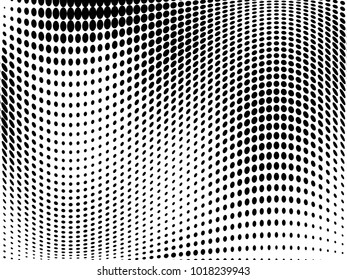 Abstract monochrome halftone pattern. Futuristic panel. Gunge dotted backdrop with circles, dots, point. Design element for web banners, posters, cards, wallpapers, sites. Black and white color