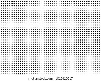 Abstract monochrome halftone pattern. Futuristic panel. Gunge dotted backdrop with circles, dots, point. Design element for web banners, posters, cards, wallpapers, sites. Black and white color