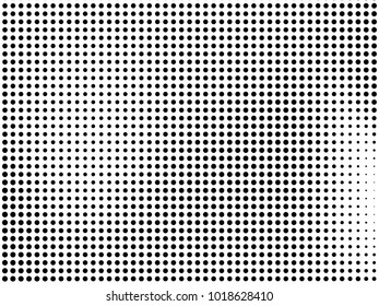 Abstract monochrome halftone pattern. Futuristic panel. Gunge dotted backdrop with circles, dots, point. Design element for web banners, posters, cards, wallpapers, sites. Black and white color