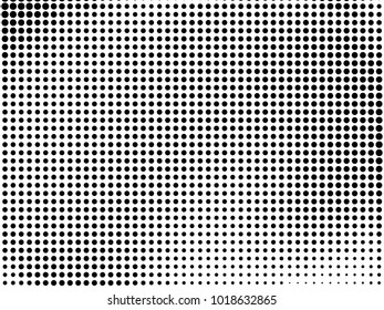 Abstract monochrome halftone pattern. Futuristic panel. Gunge dotted backdrop with circles, dots, point. Design element for web banners, posters, cards, wallpapers, sites. Black and white color