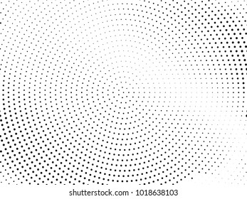 Abstract monochrome halftone pattern. Futuristic panel. Gunge dotted backdrop with circles, dots, point. Design element for web banners, posters, cards, wallpapers, sites. Black and white color