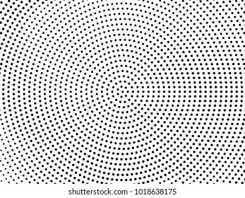 Abstract monochrome halftone pattern. Futuristic panel. Gunge dotted backdrop with circles, dots, point. Design element for web banners, posters, cards, wallpapers, sites. Black and white color