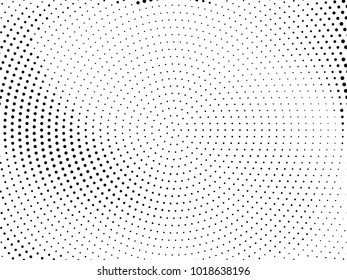 Abstract monochrome halftone pattern. Futuristic panel. Gunge dotted backdrop with circles, dots, point. Design element for web banners, posters, cards, wallpapers, sites. Black and white color