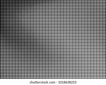 Abstract monochrome halftone pattern. Futuristic panel. Gunge dotted backdrop with circles, dots, point. Design element for web banners, posters, cards, wallpapers, sites. Black and white color