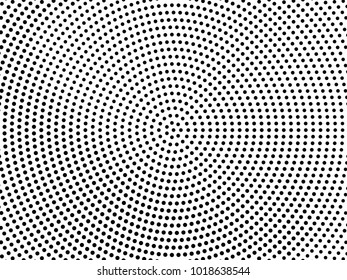 Abstract monochrome halftone pattern. Futuristic panel. Gunge dotted backdrop with circles, dots, point. Design element for web banners, posters, cards, wallpapers, sites. Black and white color
