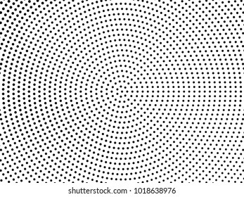 Abstract monochrome halftone pattern. Futuristic panel. Gunge dotted backdrop with circles, dots, point. Design element for web banners, posters, cards, wallpapers, sites. Black and white color