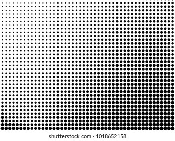 Abstract monochrome halftone pattern. Futuristic panel. Gunge dotted backdrop with circles, dots, point. Design element for web banners, posters, cards, wallpapers, sites. Black and white color