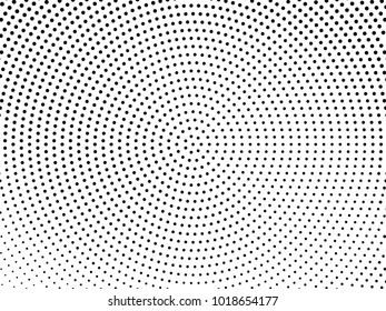 Abstract monochrome halftone pattern. Futuristic panel. Gunge dotted backdrop with circles, dots, point. Design element for web banners, posters, cards, wallpapers, sites. Black and white color
