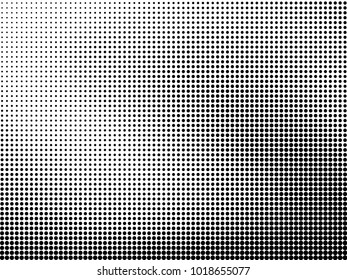 Abstract monochrome halftone pattern. Futuristic panel. Gunge dotted backdrop with circles, dots, point. Design element for web banners, posters, cards, wallpapers, sites. Black and white color